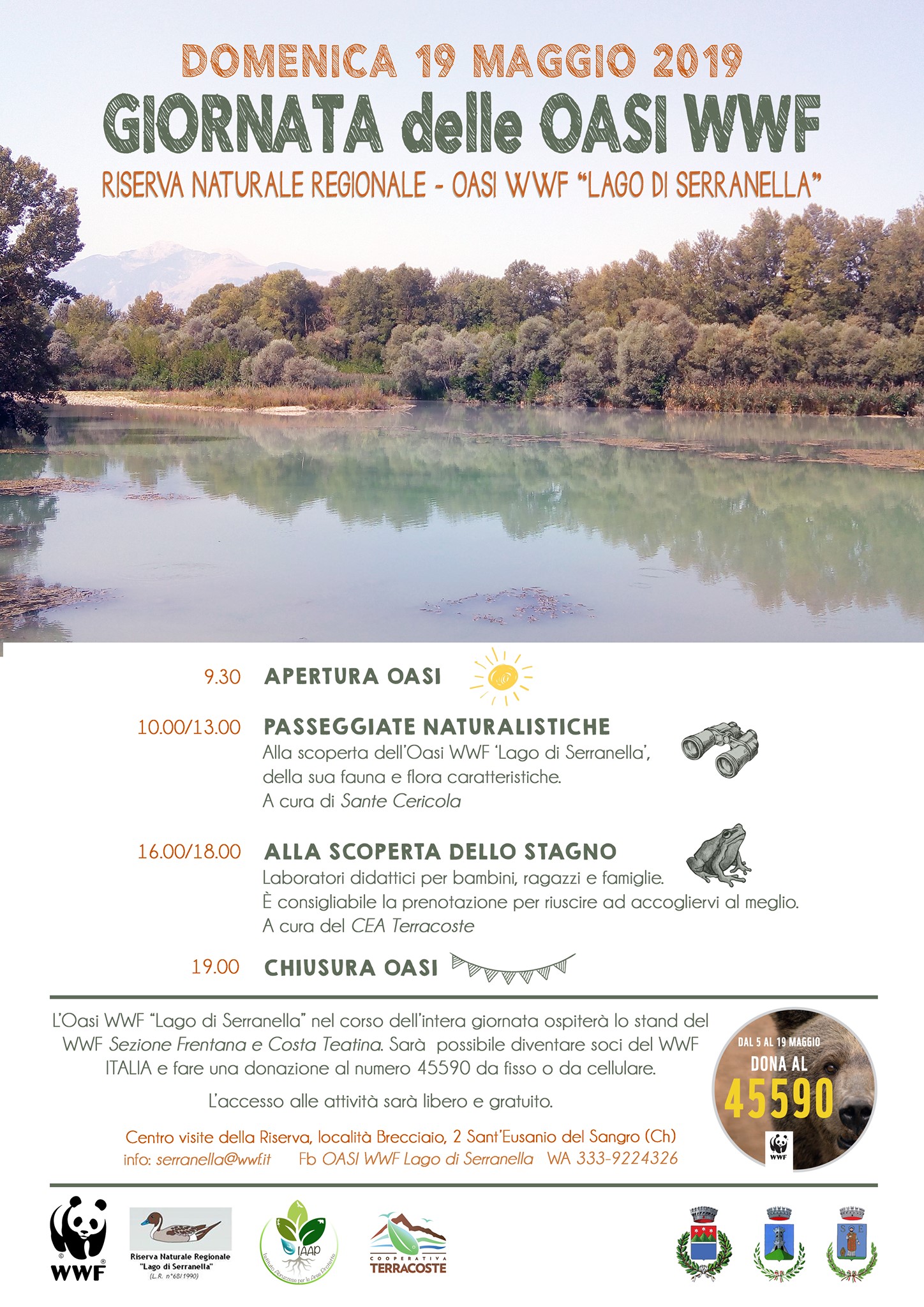 Programma del 19 maggio 2019 per la Giornata delle Oasi