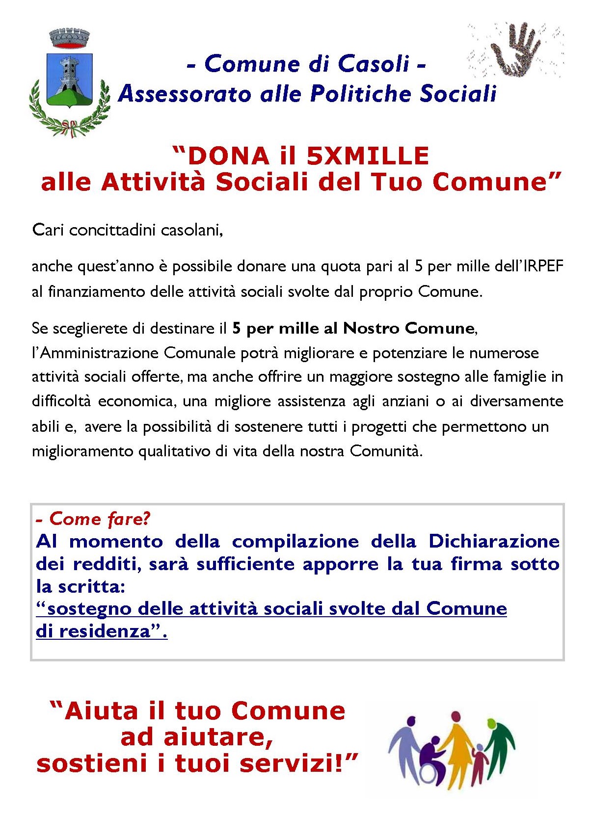 Locandina per il 5 per mille