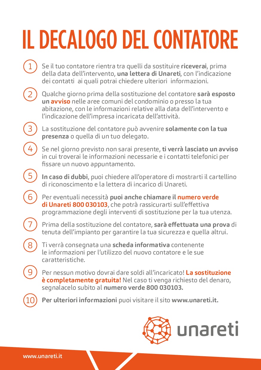 Decalogo sostituzione contatore