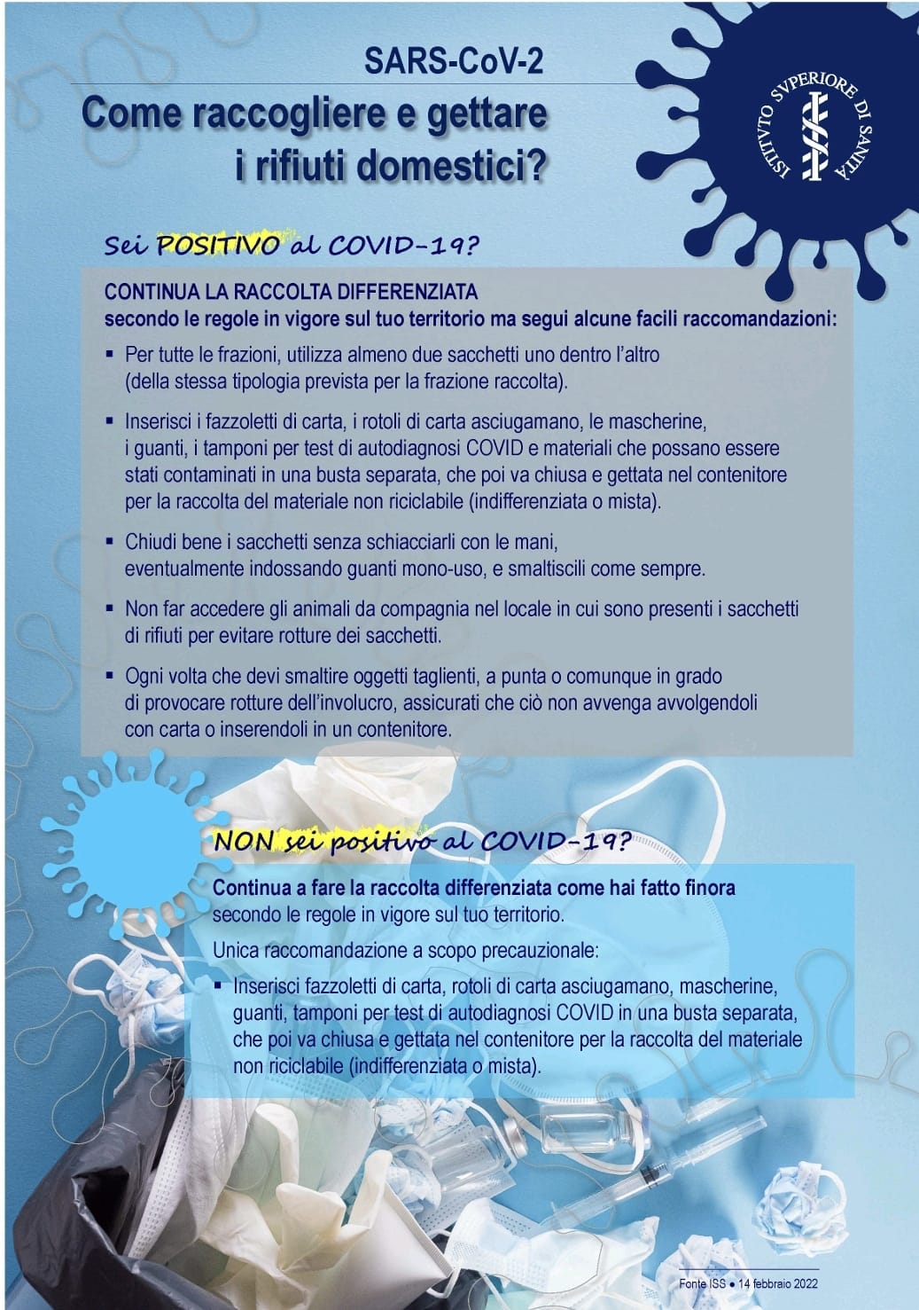 Nuova raccolta differenziata positivi COVID