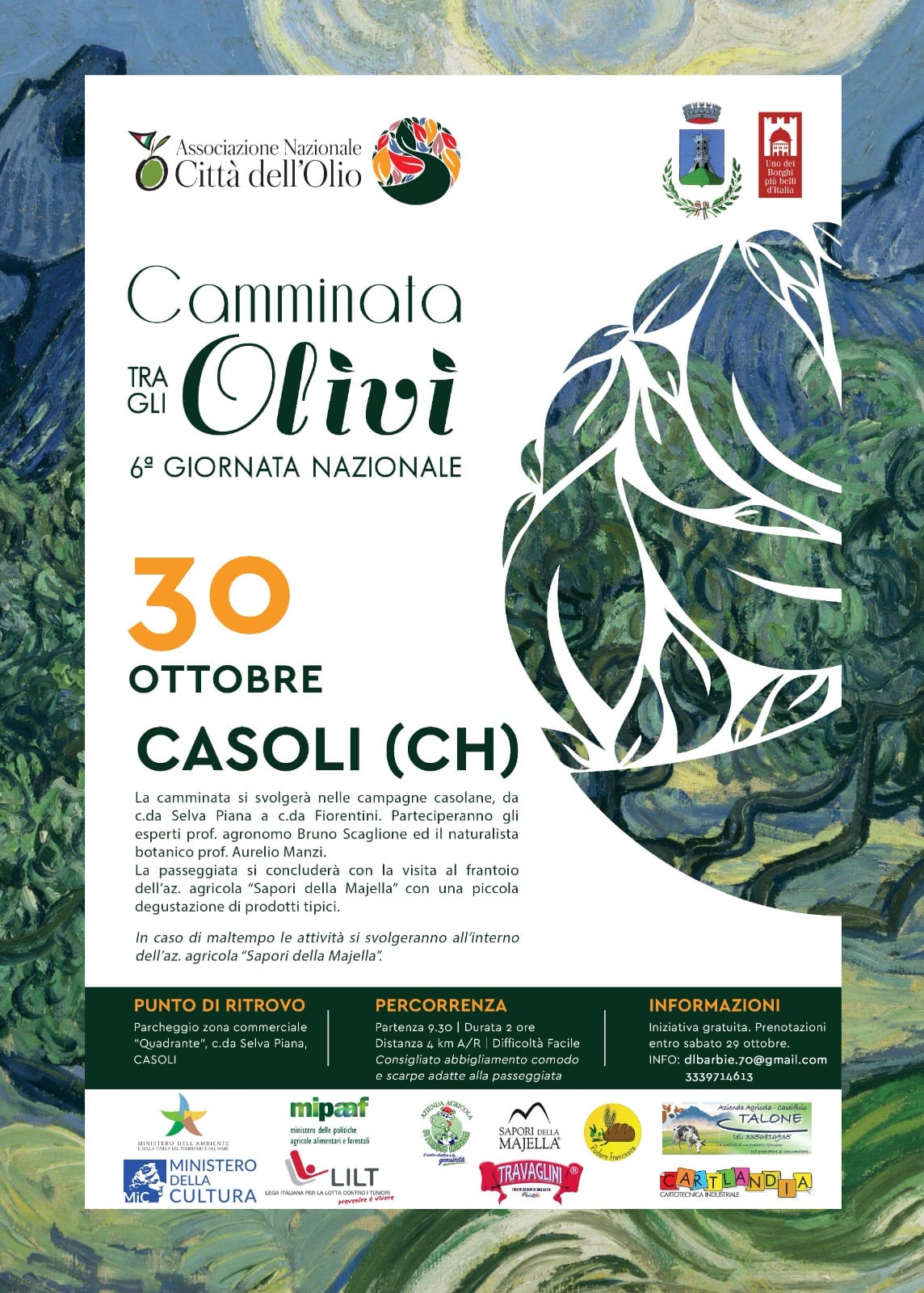 LOCANDINA Camminata degli ulivi a Casoli 2022